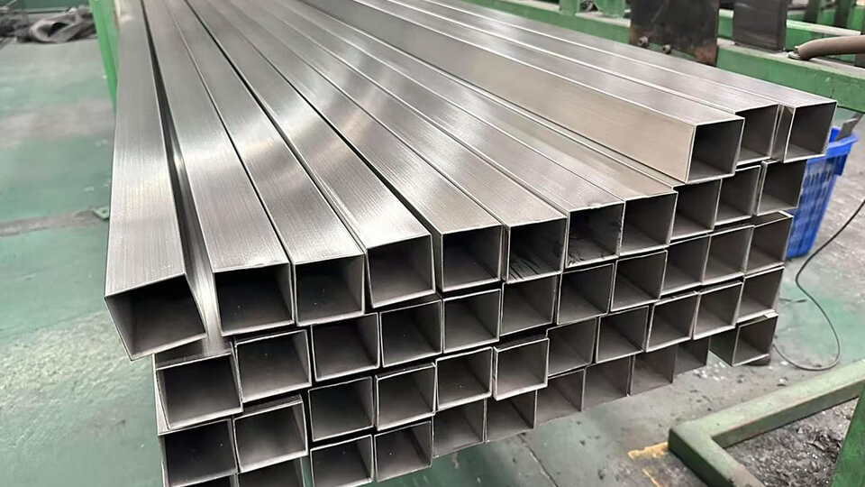 Brushed Stainless Steel Square Tube