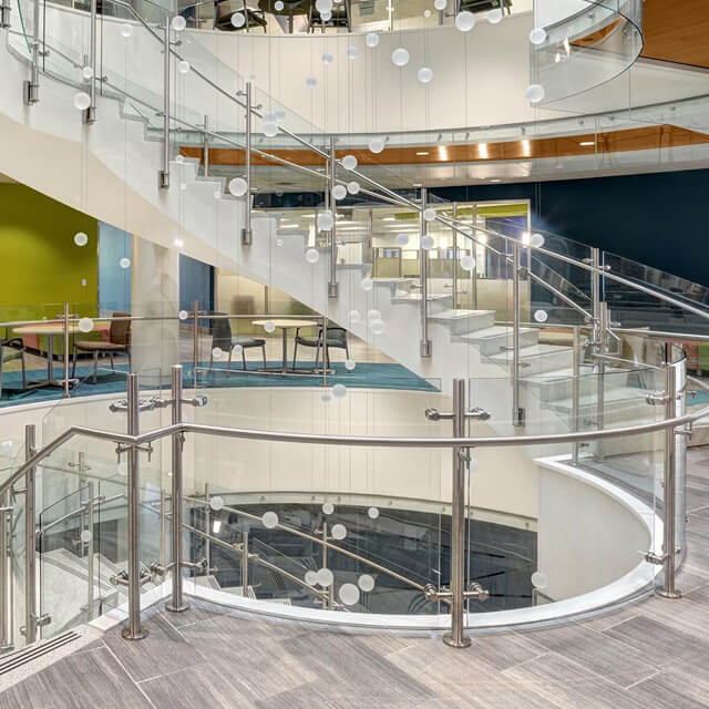 Commercial stainless steel railings